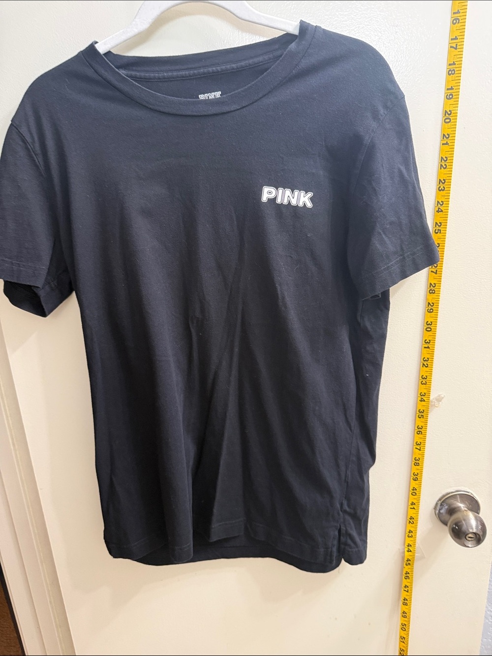 PINK Victoria's Secret Black Logo Short Sleeve Tee